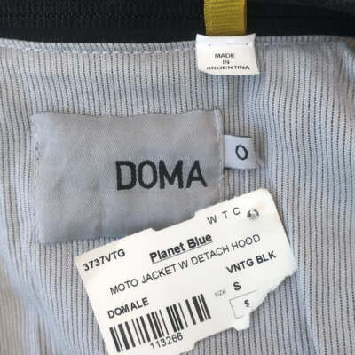 Pre-owned Doma Zip-out Hood Leather Jacket Black Size 0