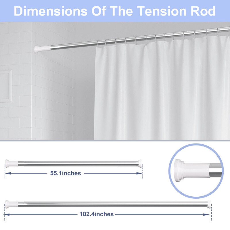 Stainless steel telescopic rod Without drilling Curtain Shower rod Extendable