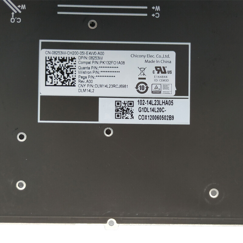 NEW For Dell XPS 15 9550 15-7558 7568 XPS15 Keyboard US Blackit NO Frame 0GDT9F