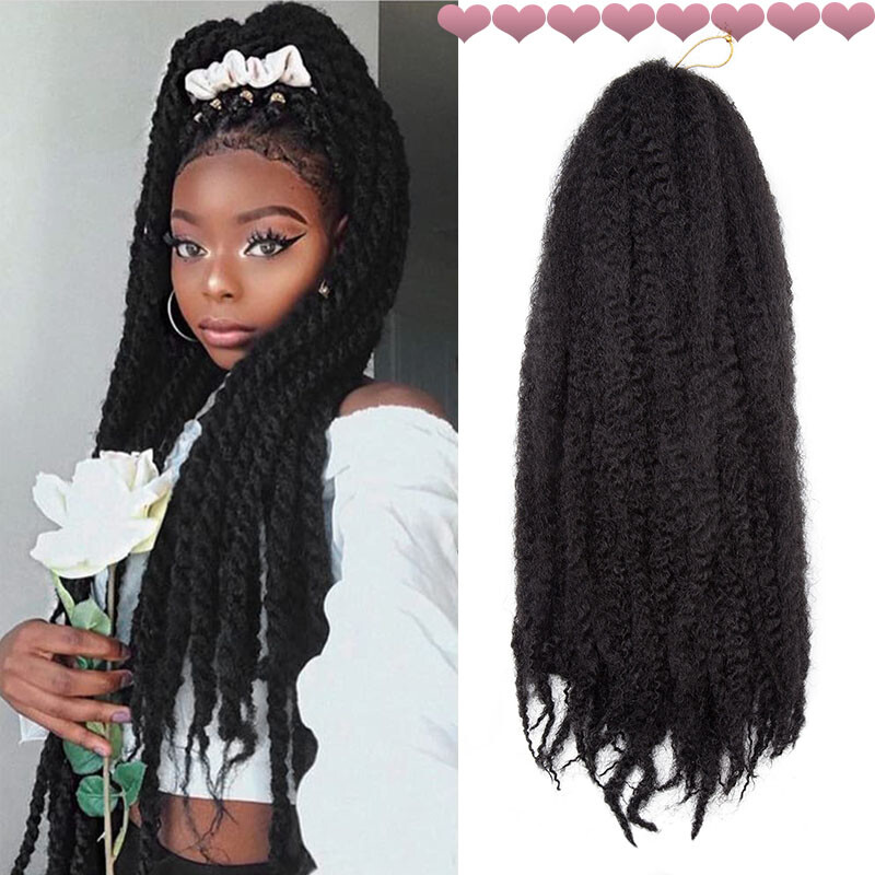 Cool Lady Afro Kinky Bulk Hair Marley Twist Crochet Braid Effortless Braiding