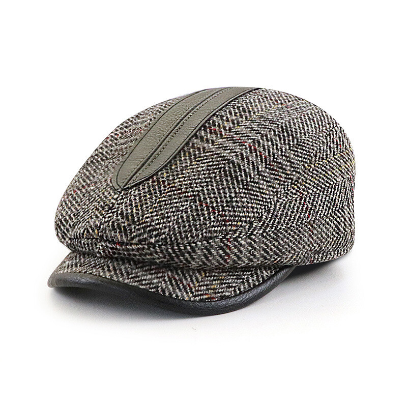 Men Casual Newsboy Cap Flat Hat Cabbie Beret Short Brim Baker Boy