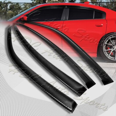 For 2011-2021 Dodge Charger 100% Real Carbon Fiber Sun Shield Window Visor 4pcs