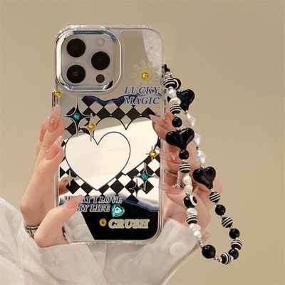 Lucky Magic Love Mirror Design Case For iPhone 16 Pro Max 15 14 13 12 11 Cover