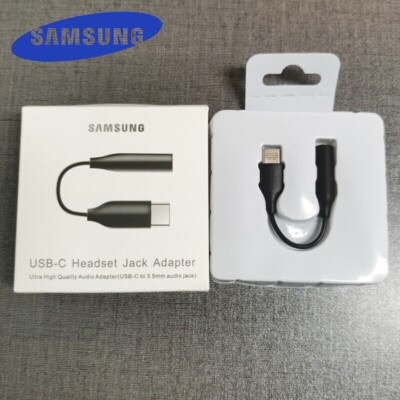 New Black Samsung USB Type C Headset Jack Adapter to 3.5mm Audio Aux Headphone