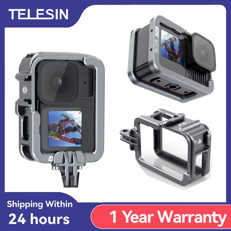 TELESIN Aluminium Alloy Frame Case For Hero 9 10 11 12 13 Vertical shot Low Wei