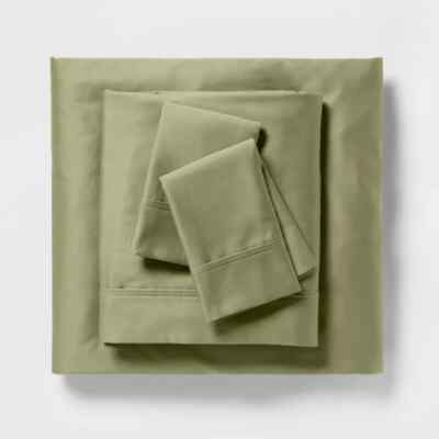 Threshold 400 Thread Count Solid Performance Sheet Set Sage Green King