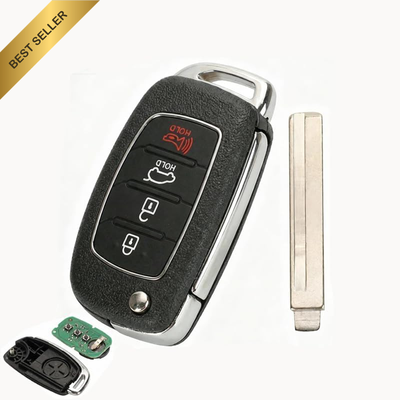 High Quality Replacement Key Shell for Hyundai Models，4 Button Folding Car Remot