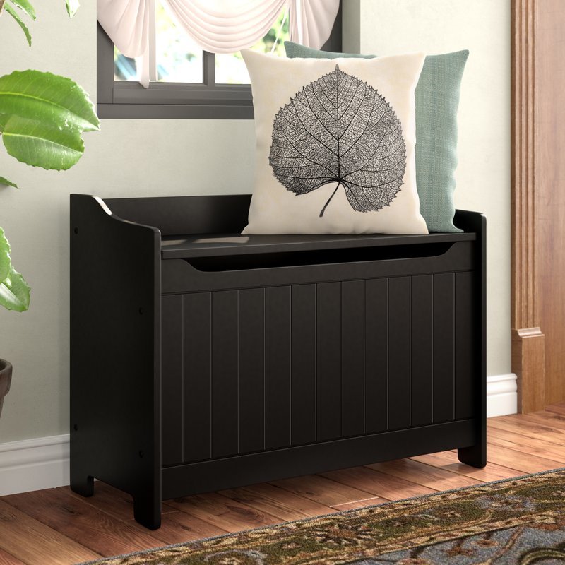 Wood Storage Bench Hall Entryway Flip Top Seat Cabinet Organize Accent Furniture
