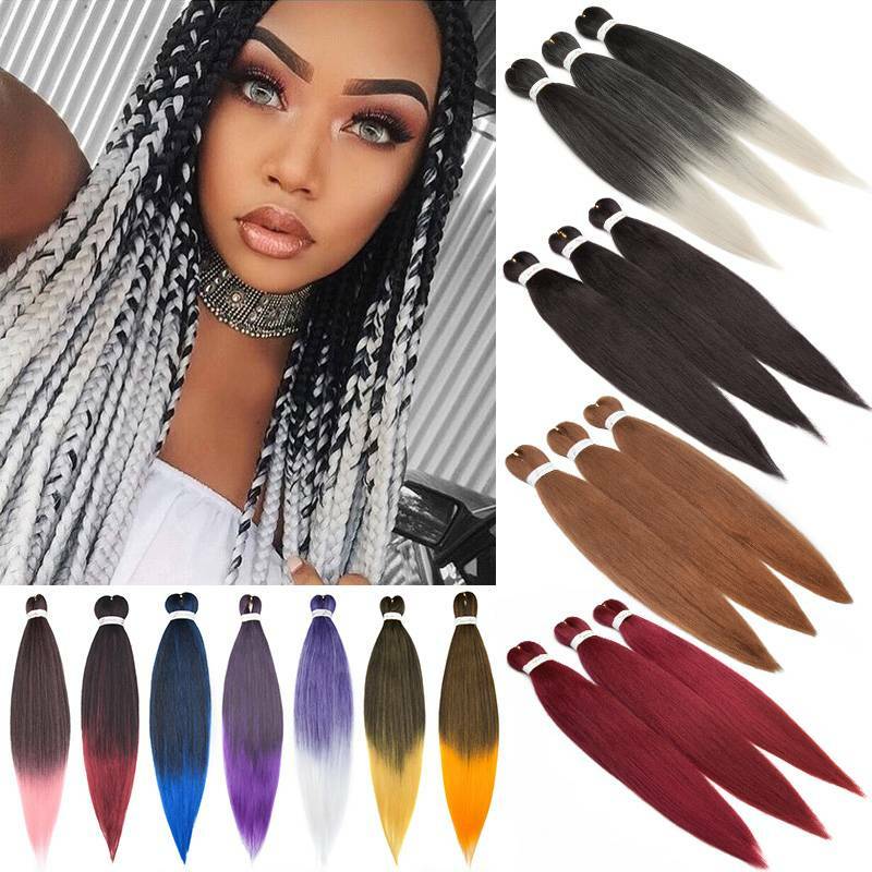 Grey Ombre Braiding Hair Pre Stretched : Pre-stretched Braiding Hair