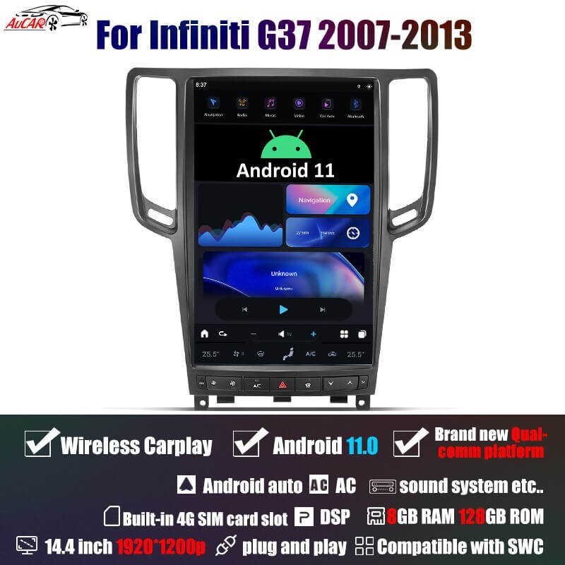 AuCAR Car Radio For Infiniti G37 Car Play 2007-2013