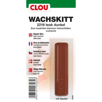 Clou Wachskitt-Stange Teak dunkel zum Reparieren und Auskitten von Holzschäden
