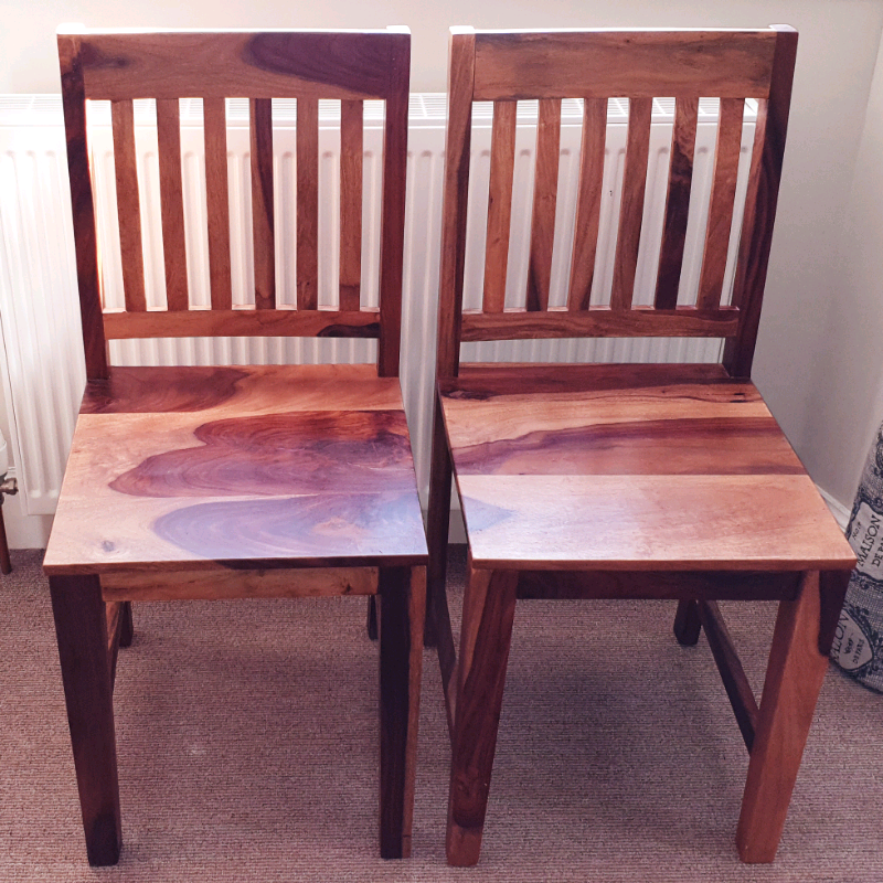 PAIR OF BEAUTIFUL SOLID SHEESHAM WOOD CHAIRS | in Galashiels, Scottish Borders | Gumtree