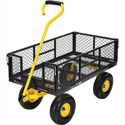1100lbs Garden Carts Heavy-Duty Yard Dump Wagon Cart Steel Lawn Utility Cart