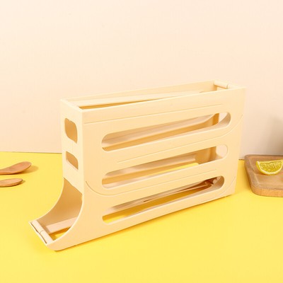 1PC 4 Layers Automatic Rolling Egg Holder Refrigerator Egg Storage Box Container