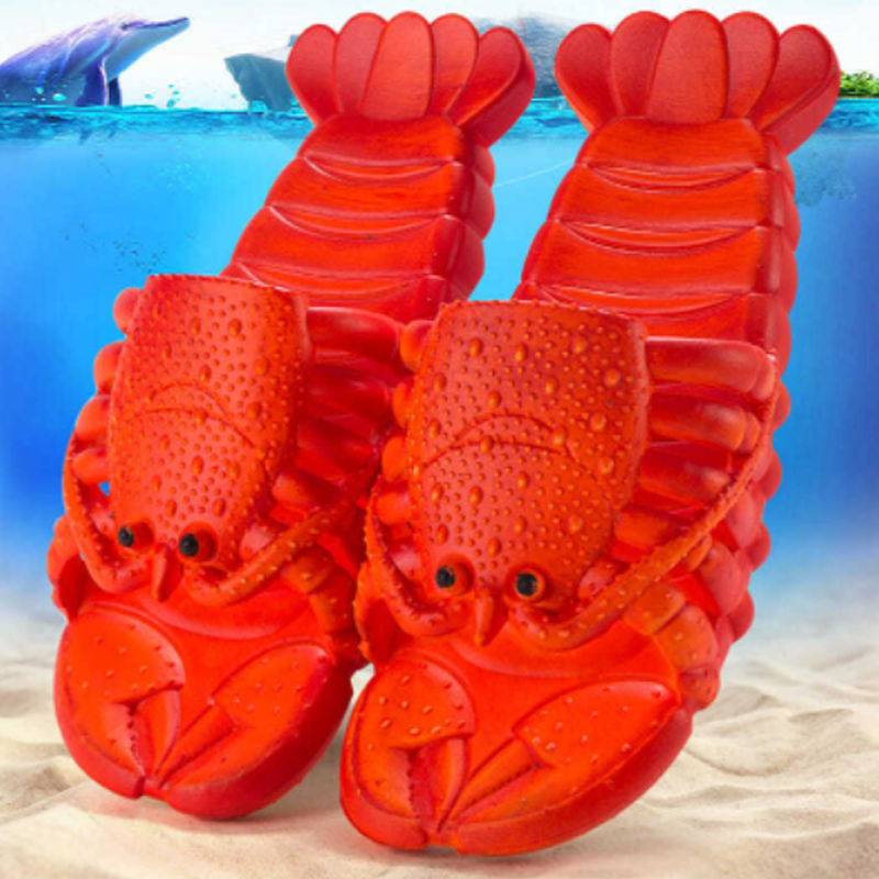 Funny Novelty Lobster Sandals Summer Slippers Beach Shoes Holiday