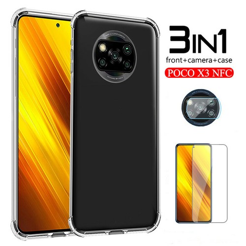3in1 Fit Xiaomi Poco X3 NFC Clear Case & Screen Protector ...