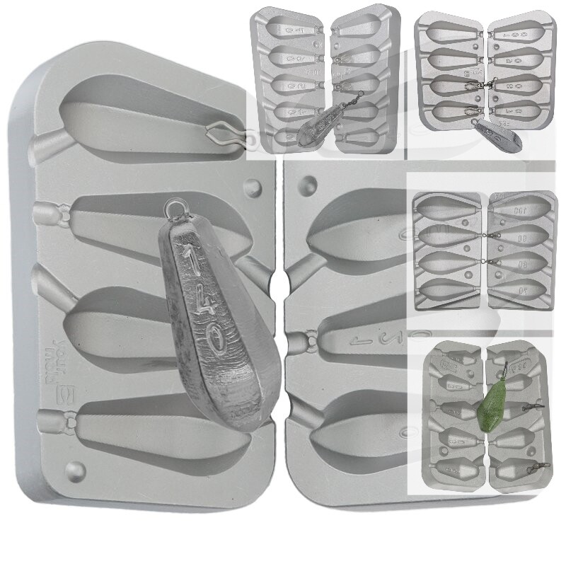 ANGELN Gussform Sechskant,Angelblei,Angelgewichte Zinn 20-140g