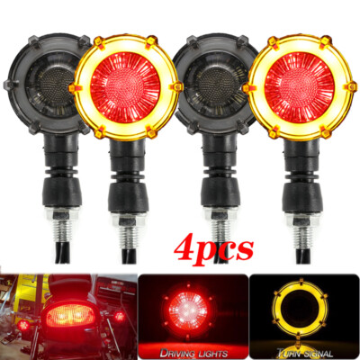 4x Flowing Turn Signal Lights For Kawasaki VN Vulcan Classic Nomad Drifter 1500