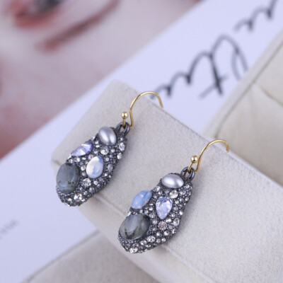 Fashion Earrings Crystal Teardrop Liner Alexis Bittar Drop Earrings Jewelry Gift