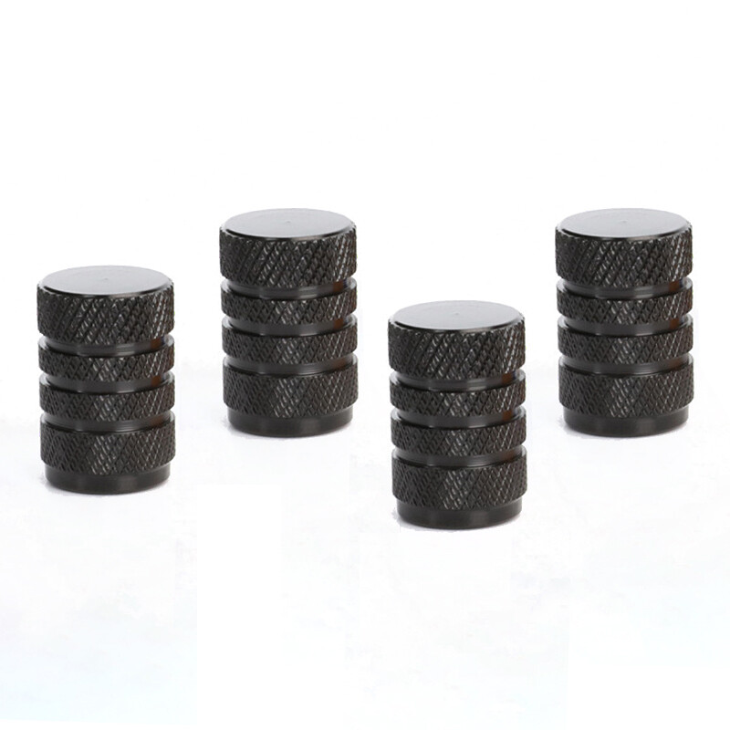 4x BLACK Alloy Tire Valve Air Dust Cover Stem Caps Wheel Car Truck SUV Bike
