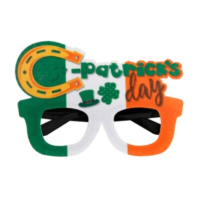 Patricks Day Plastic Glasses Props Irish Lucky Green Eyeglasses Frame Party