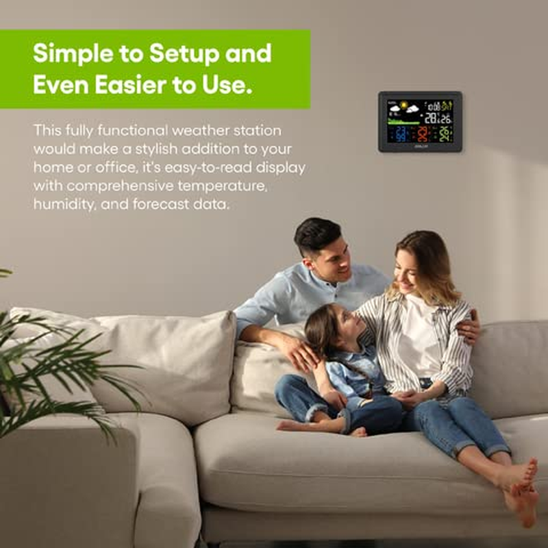 Home Weather Station & Indoor Outdoor Thermometer with 3 Wireless Remote Sensors
