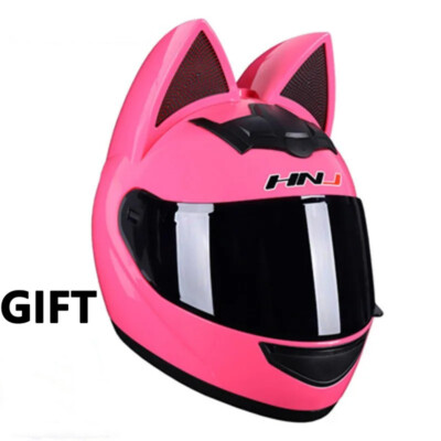 DOT Approved Adult Full Face Motorcycle Helmet Removable Cat Ear Motor Helmets