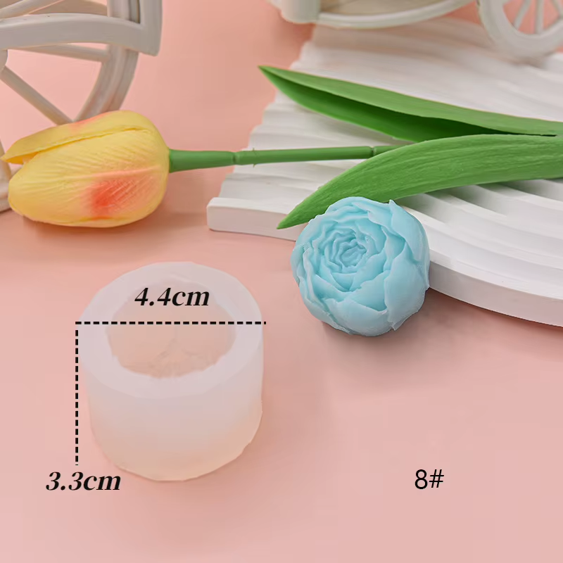 Large Peony Flower Silicone Candle Mold Diy Handmade 3D Rose Candle Soap Plaster