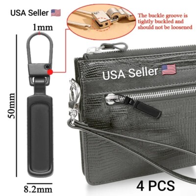 4 PCS Detachable Zipper Pull Replacement Zippers Pull Tabs Zipper Sliders Repair