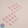 Flower Press on Nails Short Square Fake Nails Ombre Nails Press ons with Design Reusable Artificial Nail Glossy Full Cover Glue on Nail Stick on Nails for Women Manicure 24Pcs