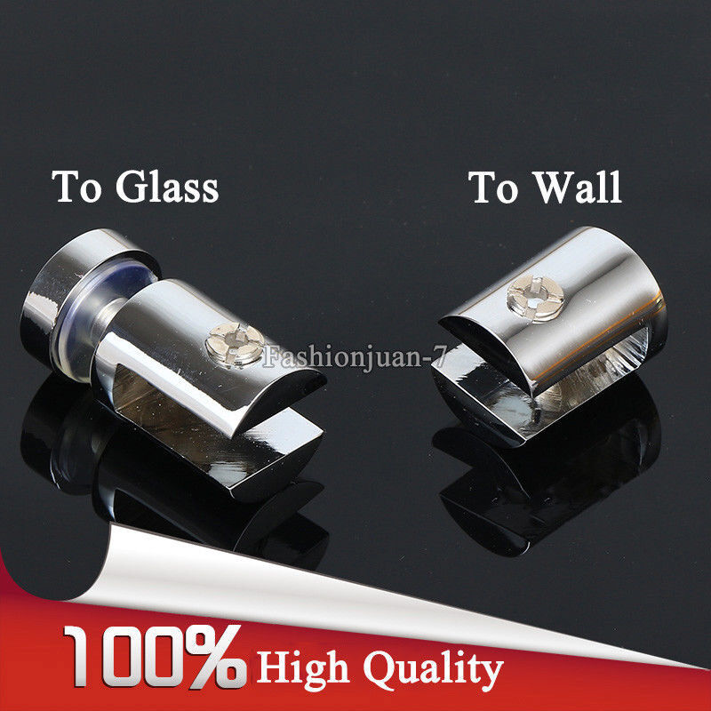 4PCS Brass Shower Shelf Support Glass Clamps To Wall/To Glas