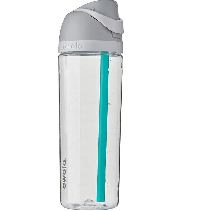 Water Bottle with Straw Lid 25oz BPA Free Freesip Clear Sports Gym Travel Bike
