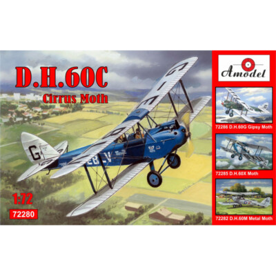 de Havilland DH.60C Cirrus Moth Scale 1/72 - Plastic model kit AMODEL 72280 