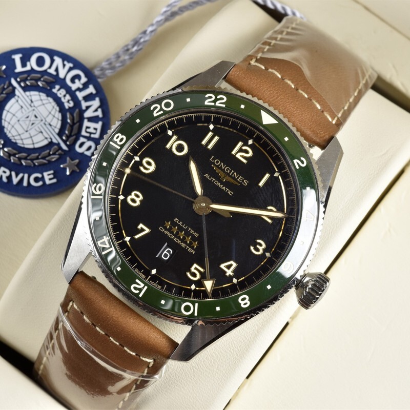 Pre-owned Longines Spirit Zulu Time 39mm Black Dial Gmt Men's Watch L38024632