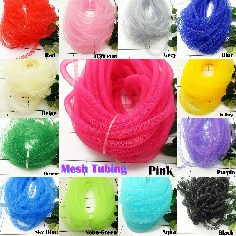 Mesh Tube Ribbon Tubing Hair Shoes Bag Costume DIY Craft Christmas 10mm