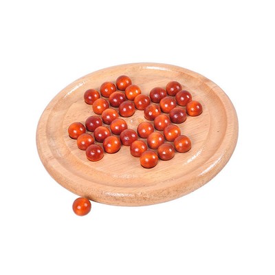Travel Wooden Solitaire Solo Noble Board Game Chess Puzzles For Adults Kids