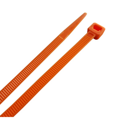 Home Plus 8 in.   L Orange Cable Zip Ties 100 pk