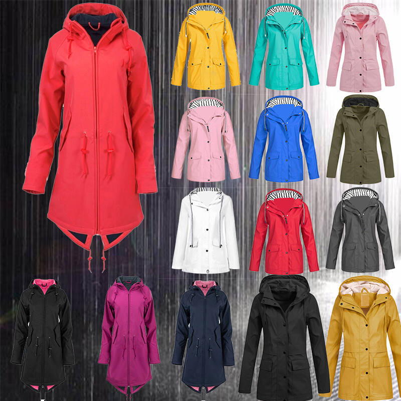Damen Kapuzenjacke Übergangsjacke Parka Mantel Winter Wanderjacke Windbreaker