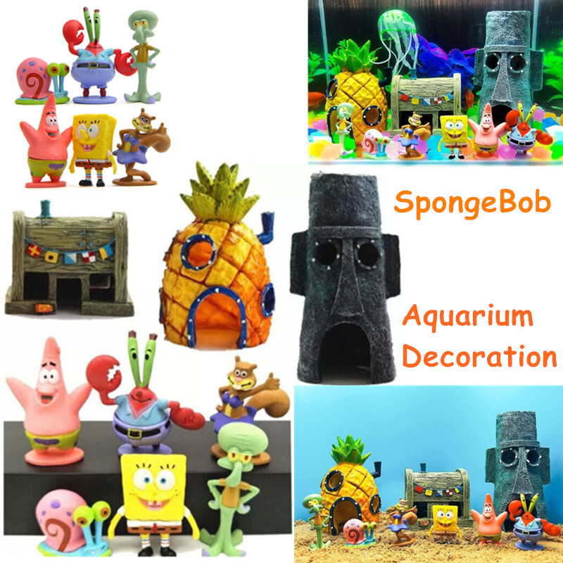 Fish tank Aquarium Decor Cartoon SpongeBobs Tank House Pineapple House DecorTool