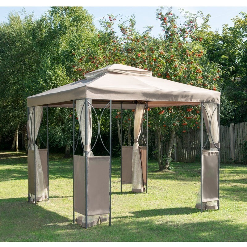 NEW LUXURY GREY STEEL FRAME CONTEMPORARY GAZEBO FOR GARDEN IDEAL FOR