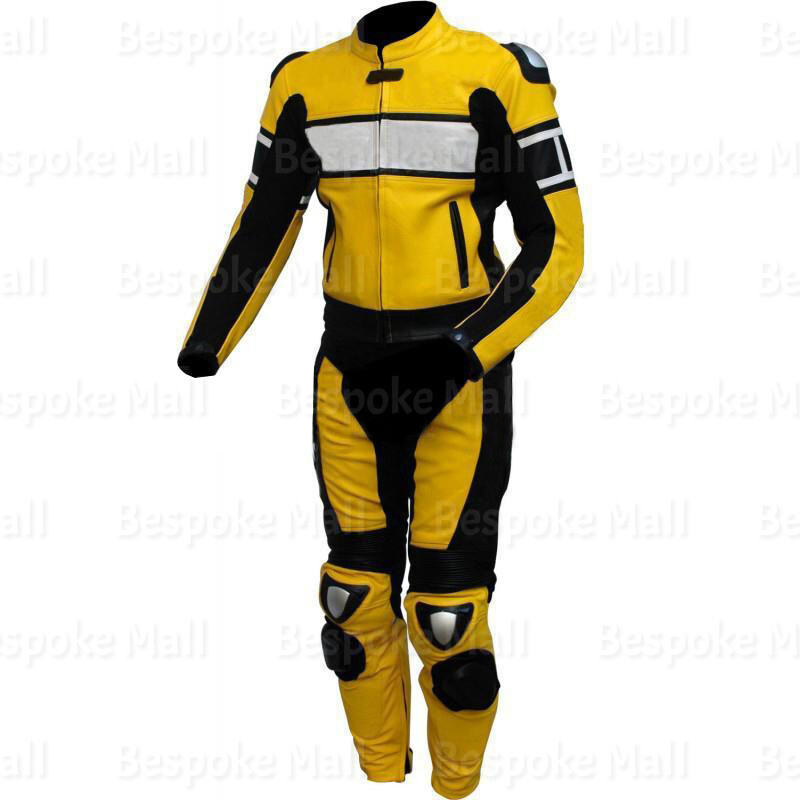 Pre-owned Handmade Men's Motorcycle Cowhide Leather Two Piece Suit Speed Hump Safety Pads-566 In Multicolor