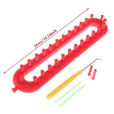 Rectangle Scarf Knitting Loom Kit Set Sewing Needle Scarves DIY Craft T_I6S-ji