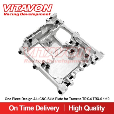 VITAVON One Piece Design Alu CNC Skid Plate for Traxxas TRX-4 TRX-6 1:10 Silver