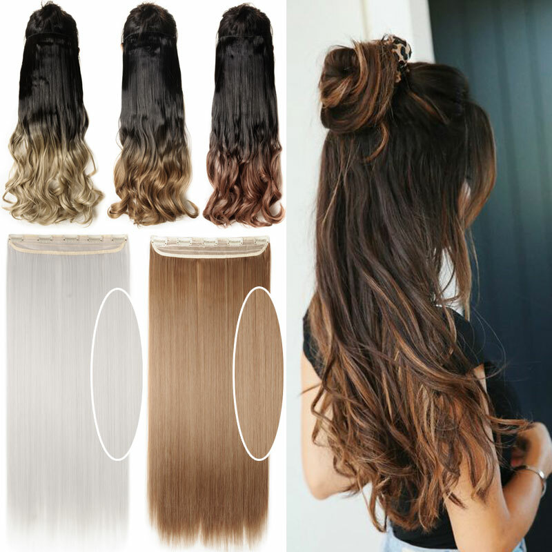 Ombre Curly One Pice Long Clip In Hair Extensions 17 30inch Real