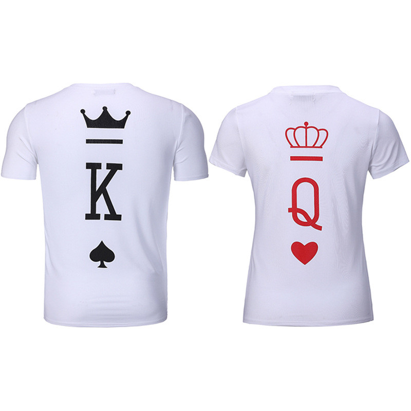Couple T-Shirt Crown King And Queen Love Matching Summer