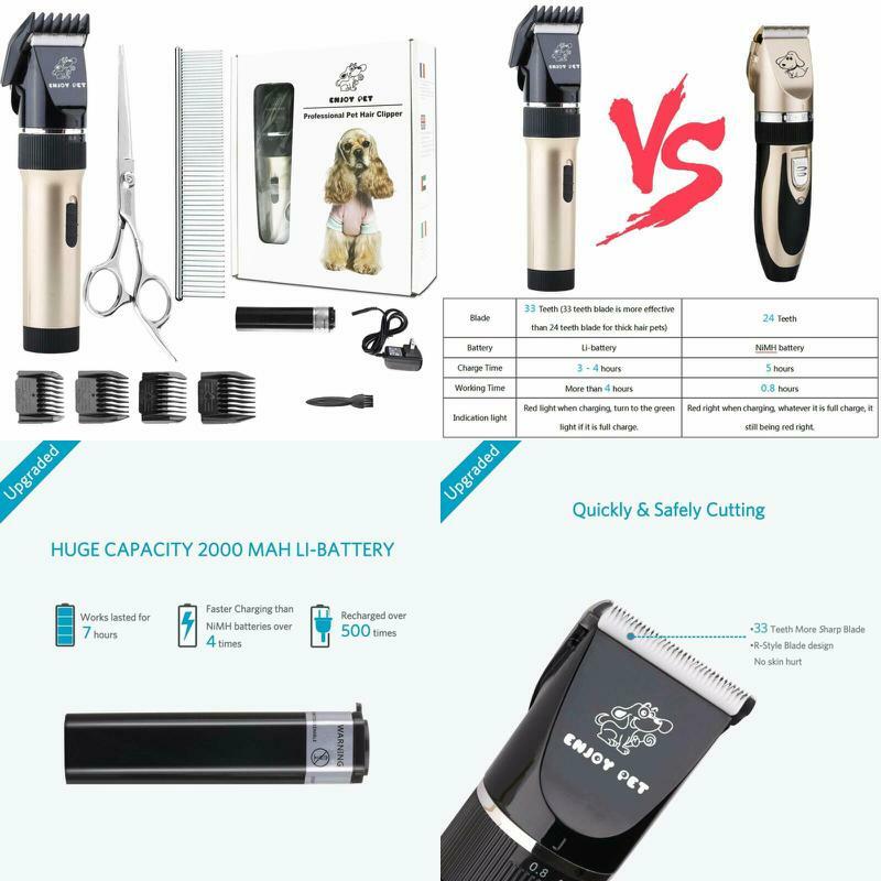 Enjoy Pet Dog Clippers Cat Shaver, Professional Hair Grooming Clippers Detachabl