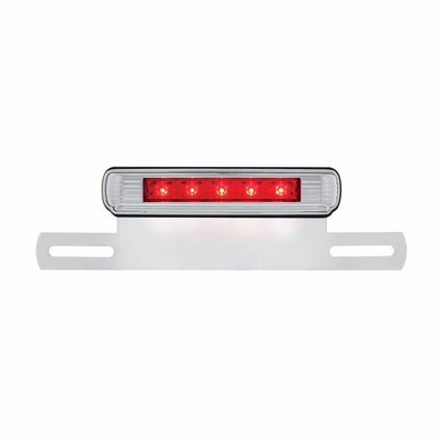 Universal LED 3rd Brake Light - Chrome Art Deco License Plate Bracket