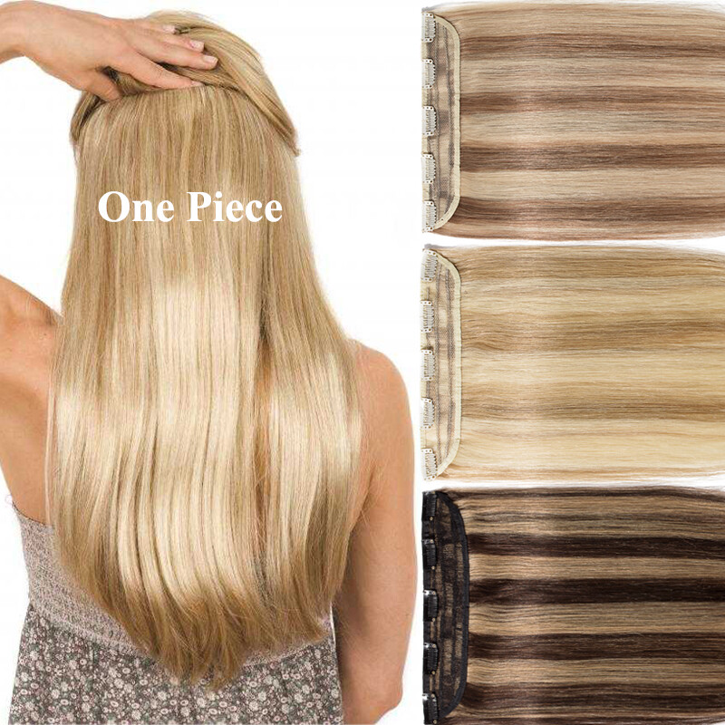 a Russian One Piece 100 Clip In Remy Human Hair Extensions Ear To Ear Weft Uk Ebay