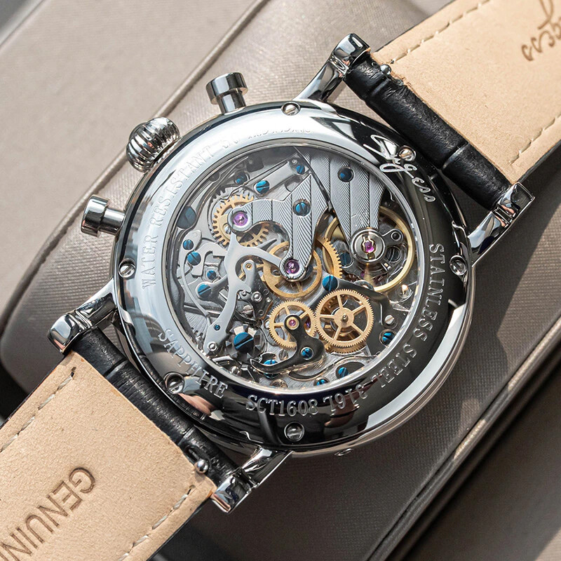 Pre-owned Sugess Moonphase 29 1/2 Day Chronograph Mechanical Watch Seagull 1963 Sum199s