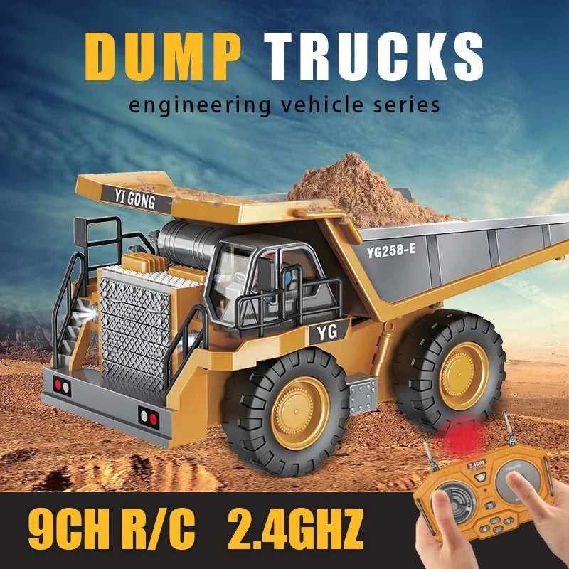 NNEOBA 1:24 RC Dump Truck 4WD Remote Control Toy for Boys, Rechargeable Fun